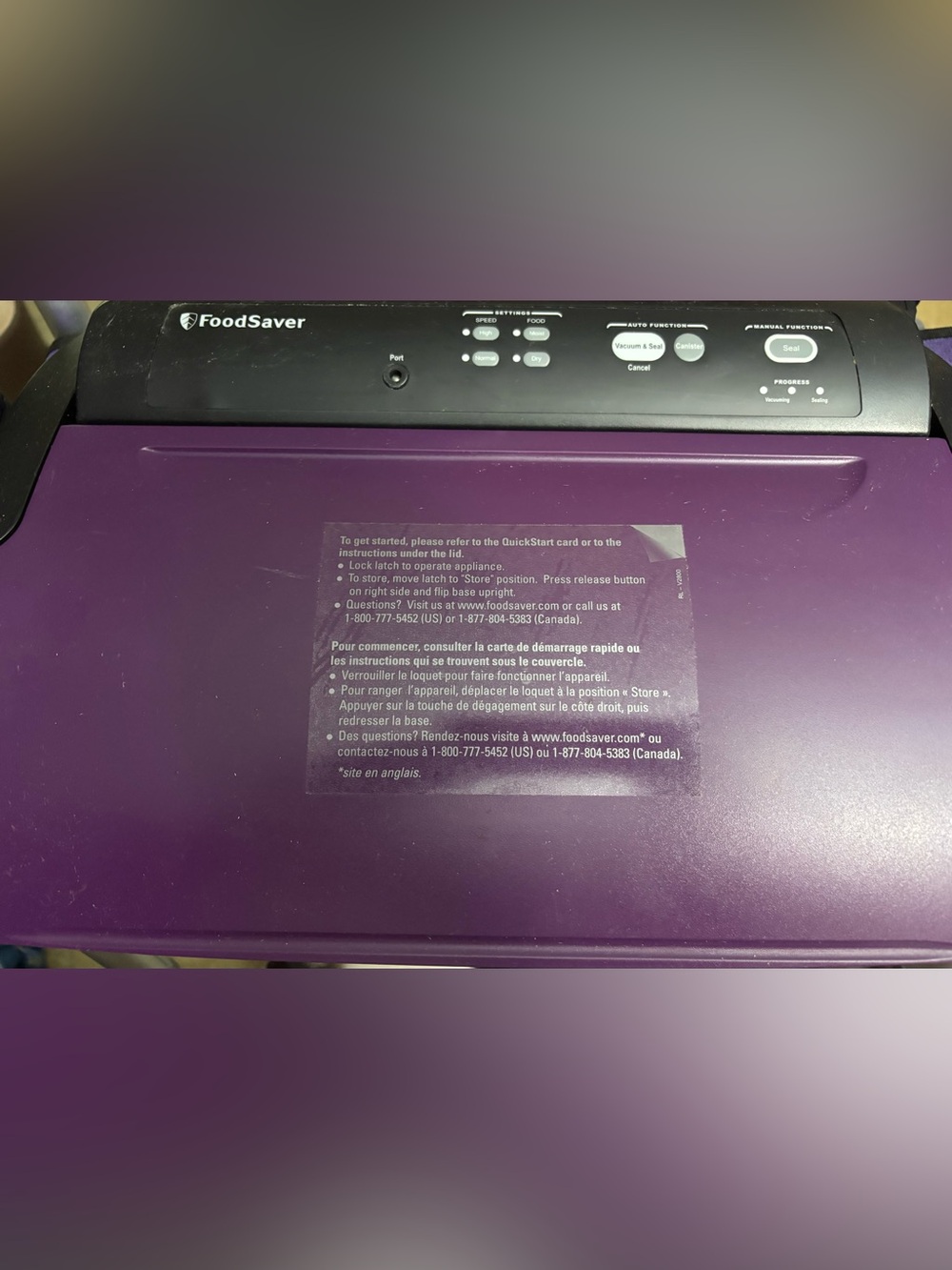 Compact Purple Food Vacuum Sealer